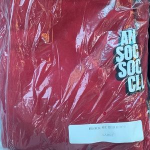 Anti social social club block me red hoodie